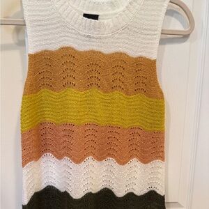 Bobeau Sleeveless Knit Tank | Chevron Stripe | Size S